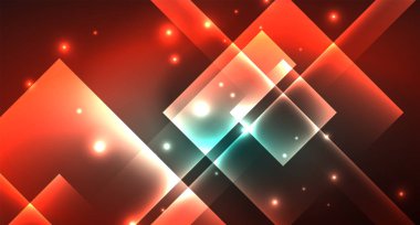 Işık arka plan hipster tarzıNeon geometrik soyut arka plan. Uzay retro tasarım. Renk geometrik desen. Kare şekil soyut arka plan.