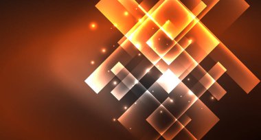 Siyah, modern şablon neon parlak renk kareler