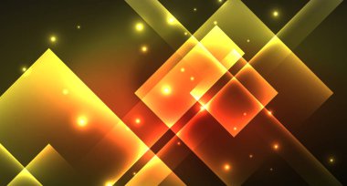 Parlak neon tasarım kare şekil soyut arka plan. Retro vektör soyut tasarım afiş şablonu