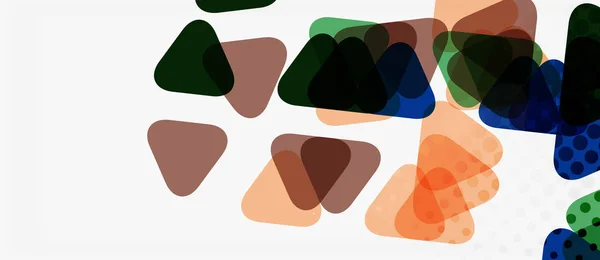 Banner con disegno geometrico a mosaico multicolore a triangolo su sfondo bianco. Struttura astratta. Modello di disegno illustrazione vettoriale . — Vettoriale Stock