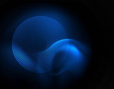 Parlak neon geometrik dalgalar şablonu