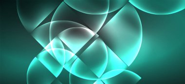 Neon parlayan techno hatları, Hi-Tech futuristik soyut arka plan. Koyu uzayda soyut şekiller ile şablon