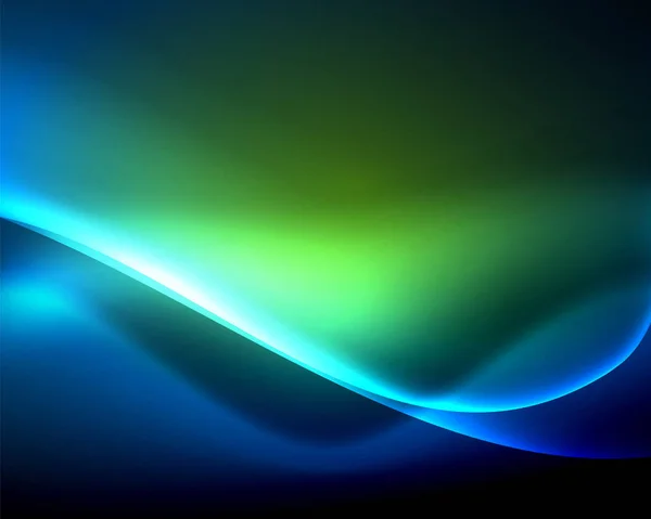 Glanzende kleur Bright Neon abstracte wavesjabloon. Abstract helder licht. Neon licht gloeiend effect. Achtergrond van de ruimte. Abstracte vorm — Stockvector