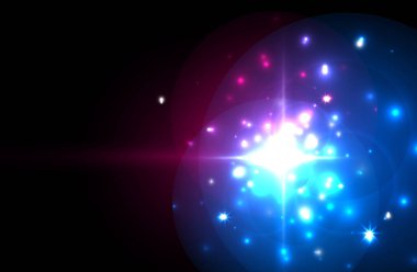 Kutlama tasarımı için soyut mavi neon yıldız arka plan. Lüks şenlikli arka plan.