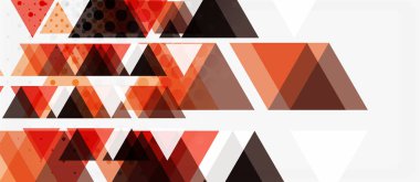 Beyaz arka plan üzerinde çok renkli mozaik üçgen geometrik tasarımlı afiş. Soyut doku. Vektör illüstrasyon tasarım şablonu.