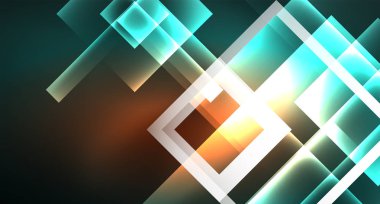 Işık arka plan hipster tarzıNeon geometrik soyut arka plan. Uzay retro tasarım. Renk geometrik desen. Kare şekil soyut arka plan.