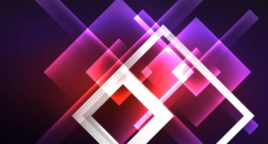 Siyah, modern şablon neon parlak renk kareler