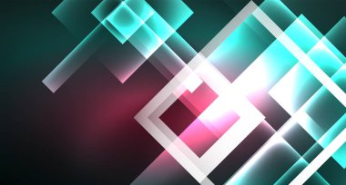 Işık arka plan hipster tarzıNeon geometrik soyut arka plan. Uzay retro tasarım. Renk geometrik desen. Kare şekil soyut arka plan.