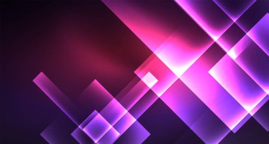 Siyah, modern şablon neon parlak renk kareler