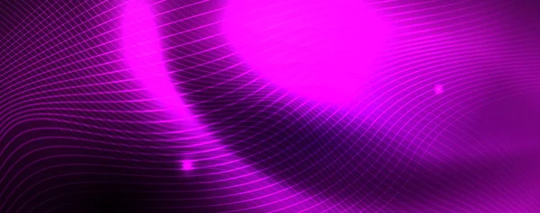 Neon, vektorové vlny, abstraktní pozadí, kouzelný futuristický techno design — Stockový vektor