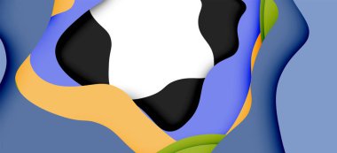 Soyut geometrik desen. 3D kağıt katmanları renkli dalga arka plan kesti. Origami Web arka plan için soyut dalgalar kesti