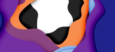 Soyut geometrik desen. 3D kağıt katmanları renkli dalga arka plan kesti. Origami Web arka plan için soyut dalgalar kesti