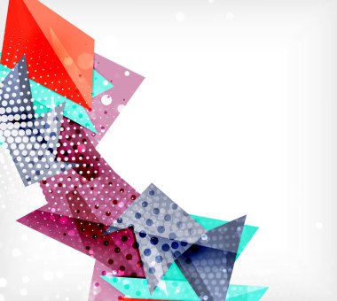 Modern origami kartı. Modern origami tasarım elemanı. Renk geometrik desen. Soyut düşük poli arka plan. Sunu şablonu.