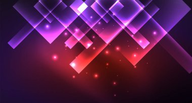 Siyah, modern şablon neon parlak renk kareler