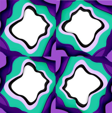 Soyut Web tasarımı için soyut dalgalar kesti. Renk geometrik deseni. Vektör soyut geometrik dinamik desen çerçevesi