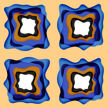 Soyut Web tasarımı için soyut dalgalar kesti. Renk geometrik deseni. Vektör soyut geometrik dinamik desen çerçevesi