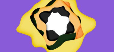 Vektör dekoratif arka plan. Dekorasyon tasarımı için ışık arka planda 3D kağıt soyut dalgalar kesilmiş soyut Web şablonu.