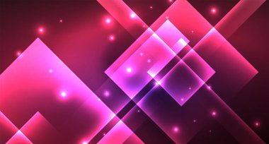 Siyah, modern şablon neon parlak renk kareler