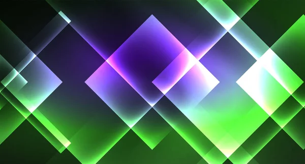 Neon geometrischer abstrakter Hintergrund im Hipster-Stil auf hellem Hintergrund. Raum Retro-Design. Geometrisches Farbmuster. quadratische Form abstrakter Hintergrund. — Stockvektor