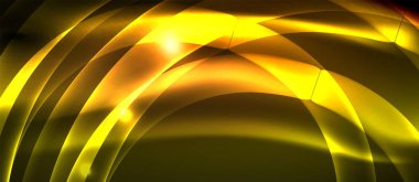 Neon parlak ışık parlayan dalga hatları