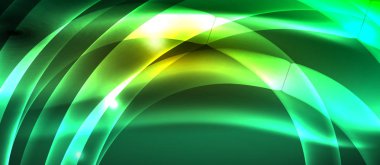 Neon parlak ışık parlayan dalga hatları