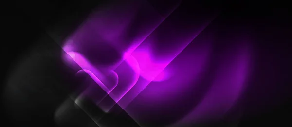 Neon glühende Techno-Linien, Hi-Tech-futuristische abstrakte Hintergrundvorlage — Stockvektor