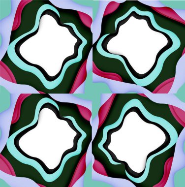 Vektör dekoratif arka plan. Dekorasyon tasarımı için ışık arka planda 3D kağıt soyut dalgalar kesilmiş soyut Web şablonu.