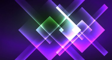 Işık arka plan hipster tarzıNeon geometrik soyut arka plan. Uzay retro tasarım. Renk geometrik desen. Kare şekil soyut arka plan.