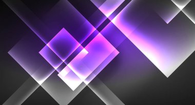 Siyah, modern şablon neon parlak renk kareler