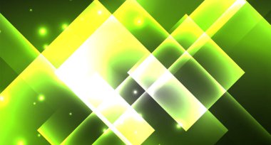 Siyah, modern şablon neon parlak renk kareler