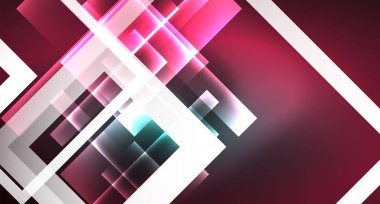 Işık arka plan hipster tarzıNeon geometrik soyut arka plan. Uzay retro tasarım. Renk geometrik desen. Kare şekil soyut arka plan.