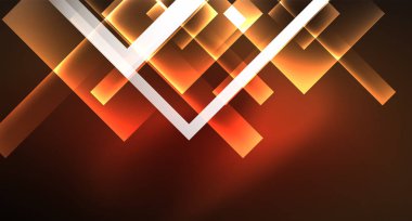 Parlak neon tasarım kare şekil soyut arka plan. Retro vektör soyut tasarım afiş şablonu