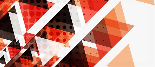 Banner met veelkleurige mozaïek driehoek geometrisch ontwerp op witte achtergrond. Abstracte textuur. Vector illustratie ontwerpsjabloon. — Stockvector