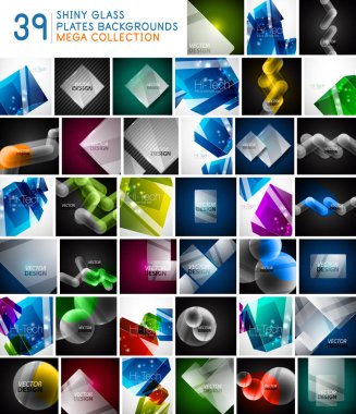 Cam çerçeve sınırları mega koleksiyonu, yüksek teknoloji parlak kompozisyonlar arka planlar