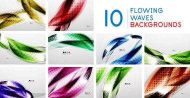 Akan renk dalgası desen arka planlar kümesi