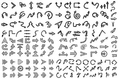 El çizilmiş ok simgesi mega ayarlayın. Çizim doodlekoleksiyonu