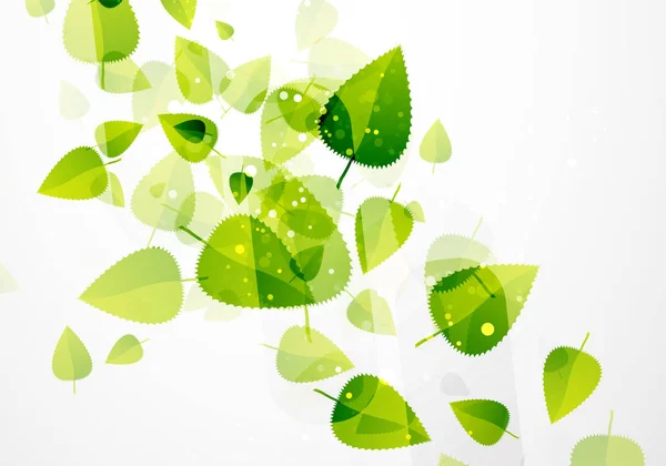 Folhas verdes padrão de fundo. Ecologia modelo abstrato moderno — Vetor de Stock