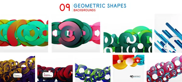 Conjunto de formas modernas geométricas, fundos de padrão mínimo — Vetor de Stock