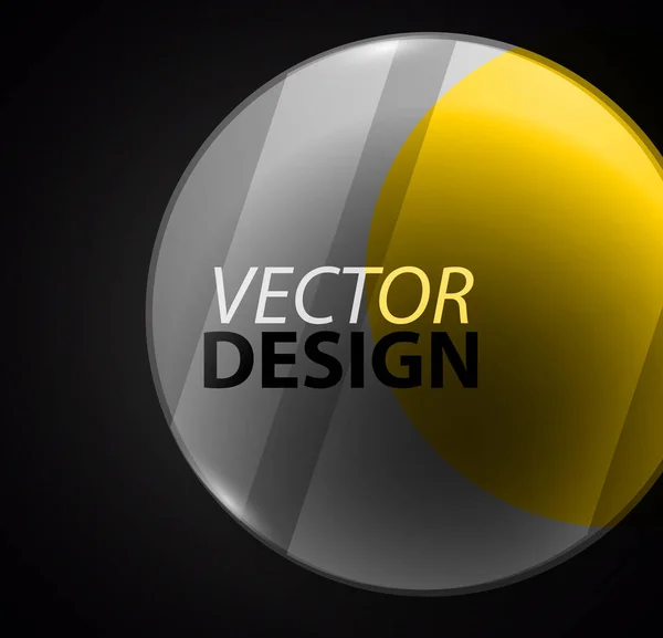 Glazen cirkel, ronde vorm glanzende element framerand — Stockvector