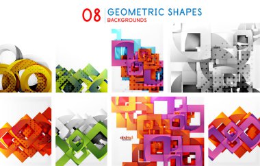 Geometrik modern şekiller kümesi, minimal desen arka planlar