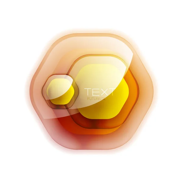 Błyszcząca sześciokątna transparent wektorowa z odbiciem dla logo firmy abstrakcyjnym projektem, szablonem infografiki, przyciskami, raportami, opcjami liczbowymi, prezentacją krok lub układem przepływu pracy. — Wektor stockowy