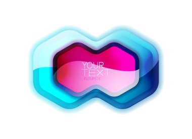 Metin veya logonuz için cam parlak geometrik web kutusu. Copyspace, internet veya sunum afiş tasarımı ile soyut minimal temiz simge