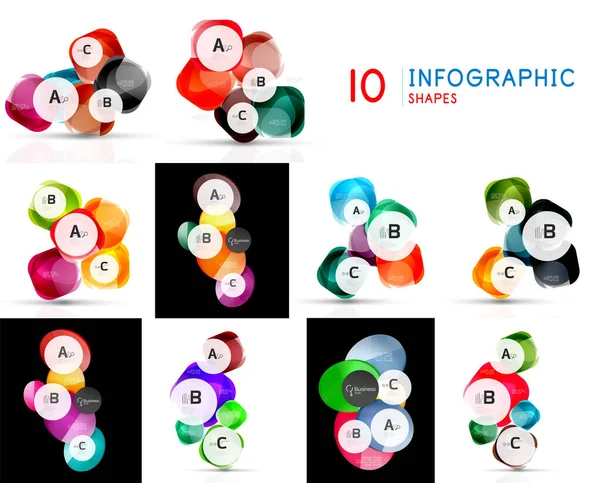 Sada čtvercových skel obchodní možnosti kroky infografiky šablony — Stockový vektor