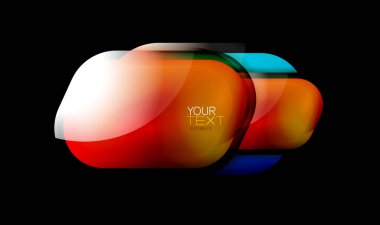 Cam web afiş grafik tasarım, mesaj için parlak şeffaf parlak eleman, dijital kabarcık simgesi kavramı.