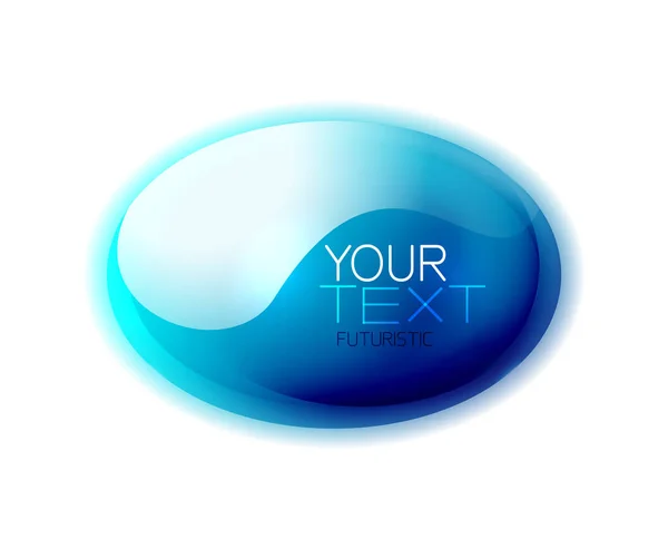 Logo astratto lucido in vetro o scatola banner web per testo. Luminoso logotipo con fluenti colori liquidi — Vettoriale Stock