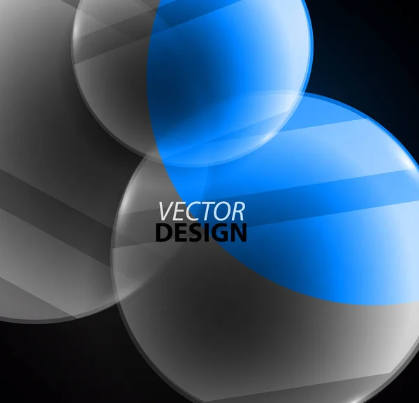 Cercle de verre, forme ronde élément brillant bordure du cadre — Image vectorielle