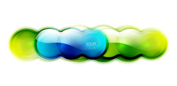 Glass fluid banner shapes, branding logo glossy template. Vector dynamic splash, minimalist digital futuristic concept — Stock Vector