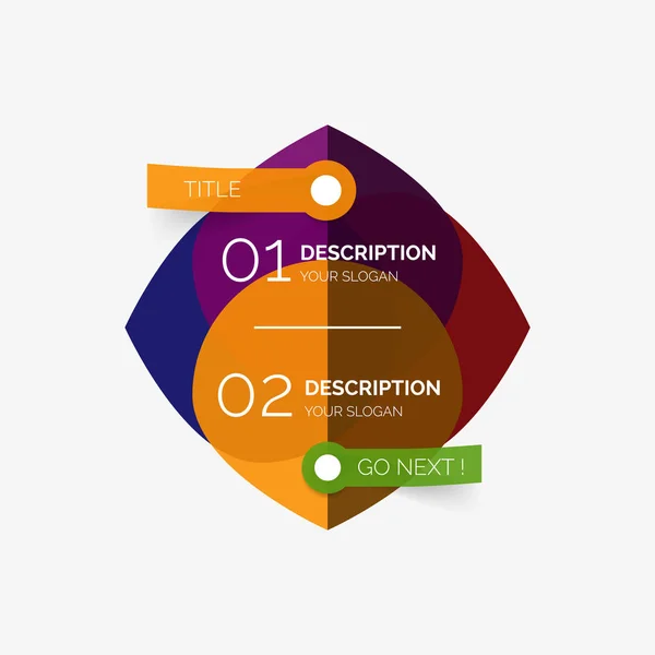 Numéros abstraits d'options d'infographie géométrique. Mise en page du flux de travail, diagramme, options d'étape, conception Web, infographie modèle moderne — Image vectorielle