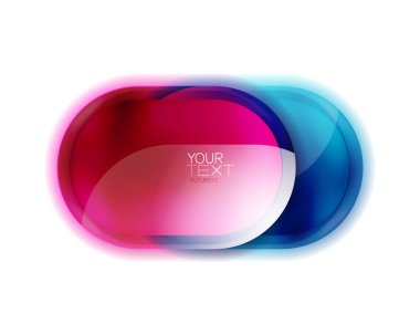 Parlak yuvarlak cam düğme tasarımı, metin veya logonuz için parlak simge. 3d efektli çerçeve veya web kutusu afişi