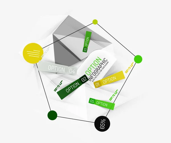Papír infografika lehetőség geometriai tervezés — Stock Vector